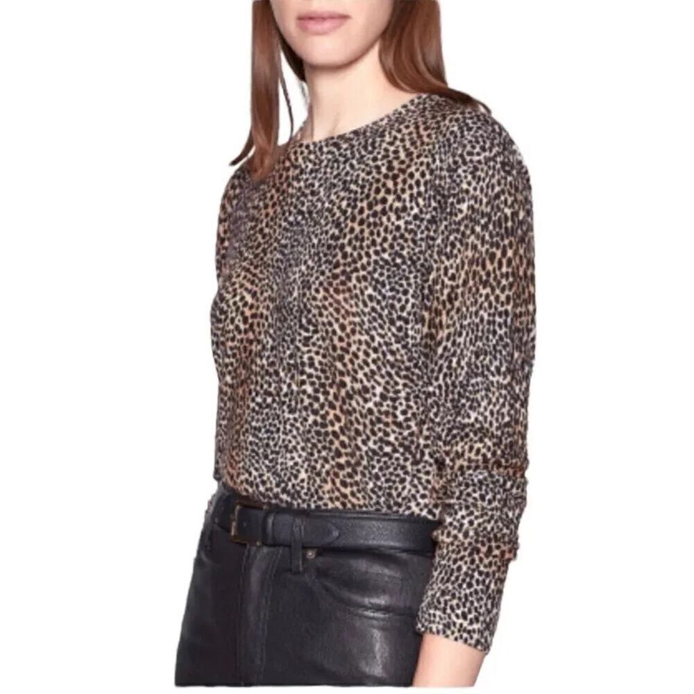 Women's Size XS Equipment Raydon Sweater Leopard Print